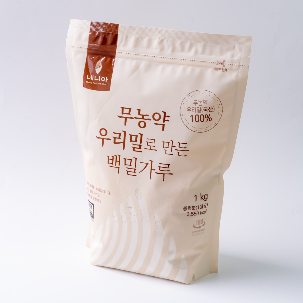 네니아 무농약 우리밀 백밀가루(중력분) 1kg
